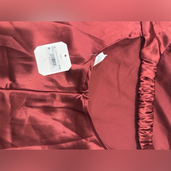 Altar’d State Elegant Strapless Satin Dress in Red - Picture 6 of 6